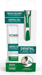 Produktbild von Vet's Best Zahnpflege Set für Hunde mit Zahnbürste und Zahngel - 100 ml