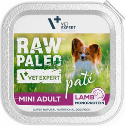 Produktbild von VETEXPERT RAW PALEO Pate Adult Mini Lamb 150 g Pastete für kleine Hunderassen mit Lammfleisch