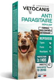 Produktbild von Vetocanis Repellent Floh- und Zeckenschutz Spot-On Hund M (10 - 20 kg) - 2 Pipetten x 3 ml