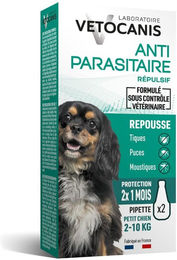 Produktbild von Vetocanis Repellent Floh- und Zeckenschutz Spot-On Hund S (2 - 10 kg) - 2 Pipetten x 2 ml