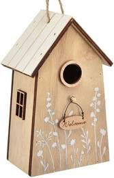 Produktbild von Viana Nistkasten Deko Vogelhäuschen Vintage Weiß Holz Hängend