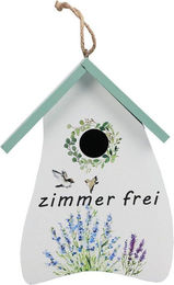 Viana Nistkasten Hängedekoration Deko Vogelhaus mit Schriftzug und Blumenmotiv – Bild 1 von 3