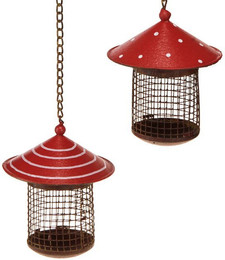 Produktbild von Viana Nistkasten Hängende Futterstation für Vögel Fliegenpilz-Design Metall