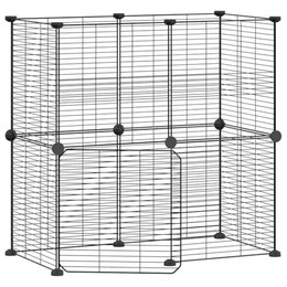 Produktbild von vidaXL 12-tlg. Haustierkäfig mit Tür Schwarz 35x35 cm Stahl