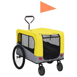 Produktbild von vidaXL 2-in-1 Hunde-Fahrradanhänger Gelb
