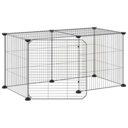 vidaXL 8-tlg. Haustierkäfig mit Tür Schwarz 35x35 cm Stahl – Bild 1 von 8