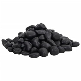 Produktbild von vidaXL Aquarien-Substrat Polierte Kiesel Schwarz 2-5 cm - 10 kg