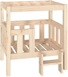 VidaXL erhöhtes Hundebett aus Kiefernholz naturfarben 43 cm, 70 cm, 43 cm – Bild 1 von 9