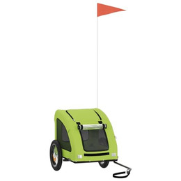 Produktbild von vidaXL Fahrradanhänger für Hunde 124x53x53 cm grün