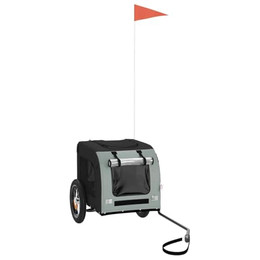 Produktbild von vidaXL Fahrradanhänger für Hunde Grau und Schwarz aus Oxford-Gewebe und Eisen