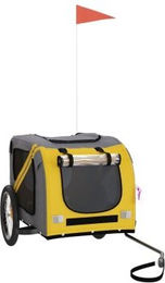 VidaXL Fahrradanhänger Hund 133,5 x 69 x 73,5 cm (L x B x H) gelb – Bild 1 von 3