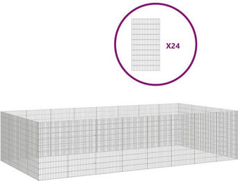 Produktbild von vidaXL Freilaufgehege 24-teilig 54x100 cm verzinktes Eisen - 24 x 54 cm
