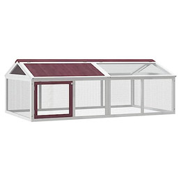 Produktbild von vidaXL Freilaufgehege Kleintiergehege mit Klappdach und Seitentür Mokka Massivholz Kiefer