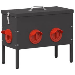 vidaXL Futterspender Hühnerfütterer Schwarz 41,5 x 20,5 x 33 cm Kaltgewalzter Stahl – Bild 1 von 9