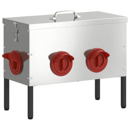 Produktbild von vidaXL Futterspender Hühnerfütterer Silber 41,5 x 20,5 x 33 cm Verzinkter Stahl