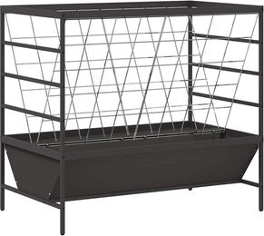 Produktbild von vidaXL Futterspender Viehfutterspender Schwarz 100 x 60 x 90 cm Kaltgewalzter Stahl