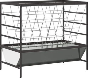 vidaXL Futterspender Viehfutterspender Silber 100 x 60 x 90 cm Verzinkter Stahl – Bild 1 von 9