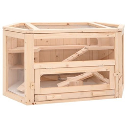 Produktbild von vidaXL Hamsterkäfig aus massivem Tannenholz 80x40x43 cm