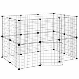 vidaXL Haustierkäfig 20-teilig Schwarz 35x35 cm Stahl – Bild 1 von 9