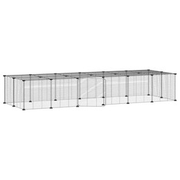 Produktbild von vidaXL Haustierkäfig 28-teilig Schwarz 35x35 cm Stahl