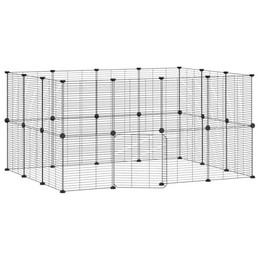 Produktbild von vidaXL Haustierkäfig 28-teilig Schwarz 35x35 cm Stahl