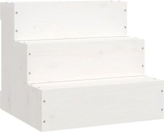vidaXL Haustiertreppe Weiß Massivholz Kiefer – Bild 1 von 3
