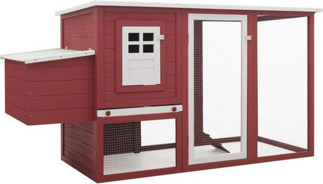 Produktbild von VidaXL Holz Hühnerstall mit Legenest rot