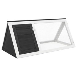 Produktbild von vidaXL Holz Kaninchenstall Grau mit Freigehege