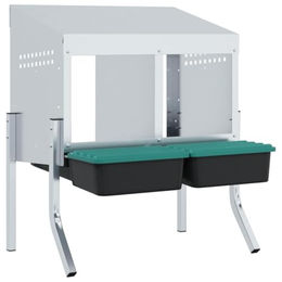 Produktbild von vidaXL Hühner-Nistkasten 2 Fächer mit Beinen Verzinkter Stahl