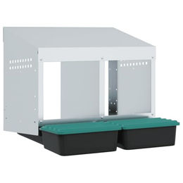 vidaXL Hühner-Nistkasten 2 Fächer Wandmontage Verzinkter Stahl – Bild 1 von 9