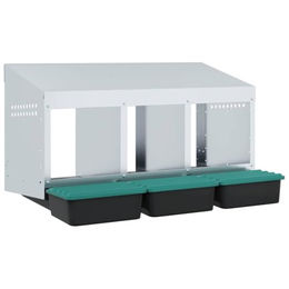 Produktbild von vidaXL Hühner-Nistkasten 3 Fächer Wandmontage Verzinkter Stahl