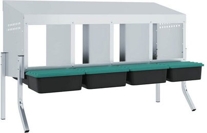 Produktbild von vidaXL Hühner-Nistkasten 4 Fächer mit Beinen Verzinkter Stahl