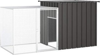 VidaXL Hühnerkäfig aus verzinktem Stahl anthrazit – Bild 1 von 8