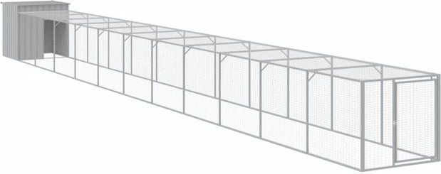 Produktbild von vidaXL Hühnerkäfig mit Auslauf aus verzinktem Stahl