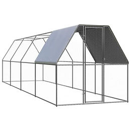 VidaXL Hühnerkäfig mit Teilüberdachung 2x8x2 m – Bild 1 von 6