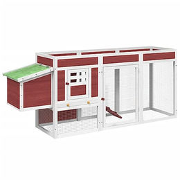 Produktbild von vidaXL Hühnerstall aus massivem Kiefernholz mit Nistkasten und Rampe