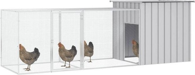 Produktbild von vidaXL Hühnerstall aus verzinktem Stahl 300x91x100 cm