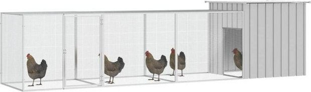 Produktbild von vidaXL Hühnerstall aus verzinktem Stahl 400x91x100 cm