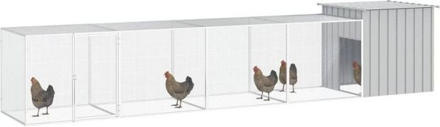 Produktbild von vidaXL Hühnerstall aus verzinktem Stahl 500x91x100 cm