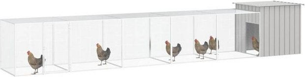 Produktbild von vidaXL Hühnerstall aus verzinktem Stahl 600x91x100 cm