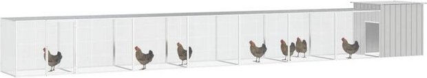 Produktbild von vidaXL Hühnerstall aus verzinktem Stahl 800x91x100 cm