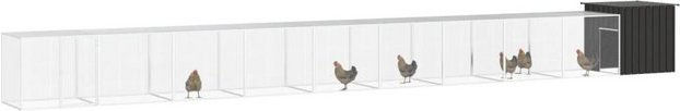 Produktbild von vidaXL Hühnerstall aus verzinktem Stahl Anthrazit 1000x91x100 cm