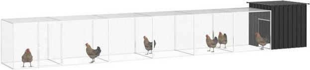 Produktbild von vidaXL Hühnerstall aus verzinktem Stahl Anthrazit