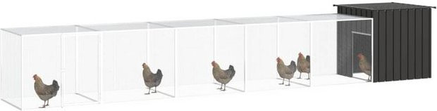 Produktbild von vidaXL Hühnerstall aus verzinktem Stahl Anthrazit 600x91x100 cm