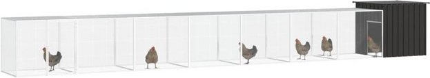 Produktbild von vidaXL Hühnerstall aus verzinktem Stahl Anthrazit 800x91x100 cm - 800 cm