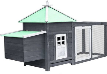 Produktbild von VidaXL Hühnerstall grau mit Legenest aus Tannenholz