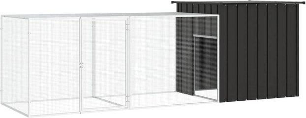 Produktbild von vidaXL Hühnerstall Hühnerkäfig Anthrazit 300x91x100 cm Verzinkter Stahl