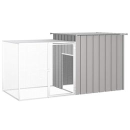 vidaXL Hühnerstall Kaninchenkäfig Grau 200x91x100 cm Verzinkter Stahl – Bild 1 von 8