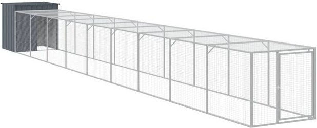 Produktbild von vidaXL Hühnerstall mit Auslauf Anthrazit 110x1017x110 cm verzinkter Stahl