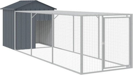 Produktbild von vidaXL Hühnerstall mit Auslauf Anthrazit 117x405x123 cm verzinkter Stahl